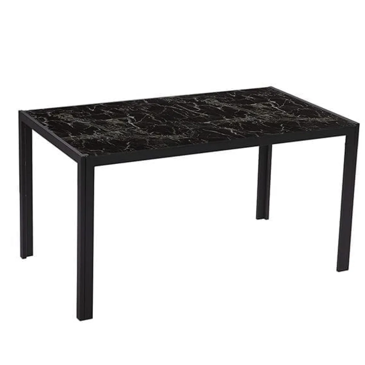 Mesa de comedor Mármol diseño fijo negro 75x135x80 cm