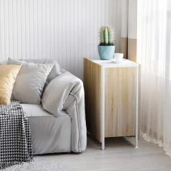 Mesa de comedor Nairobi Homcom plegable 4 estantes blanco/natural 75x169x60 cm