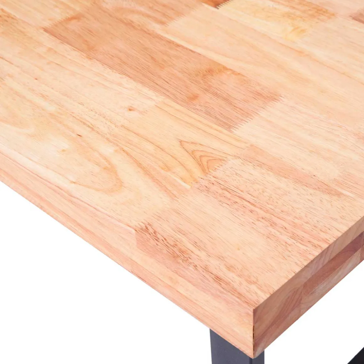 Mesa de comedor Natural patas en U madera de roble sostenible 76,5x140x80 cm