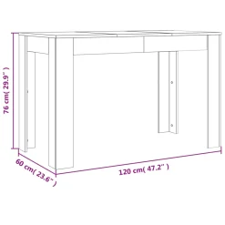 Mesa de comedor Nelva roble oscuro 76x120x60 cm