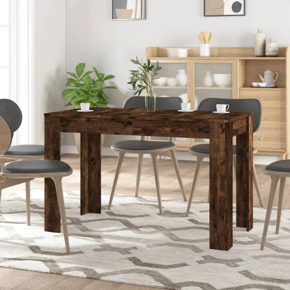 Mesa de comedor Nelva roble oscuro 76x120x60 cm