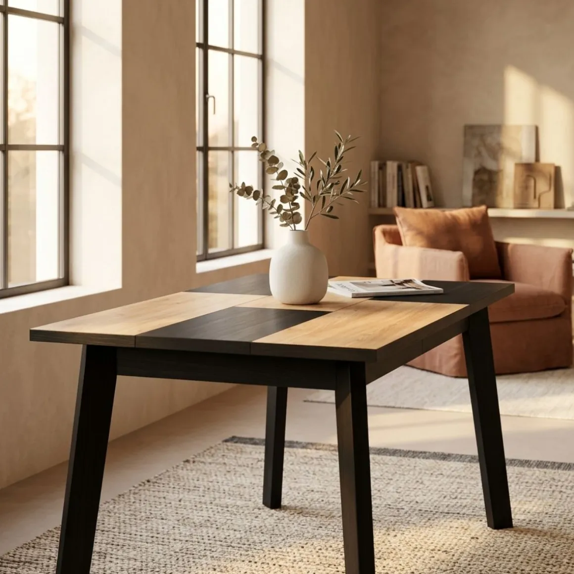 Mesa de comedor Neos diseño fijo 74x168x90 cm