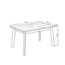 Mesa de comedor Neos diseño fijo 74x140x90 cm