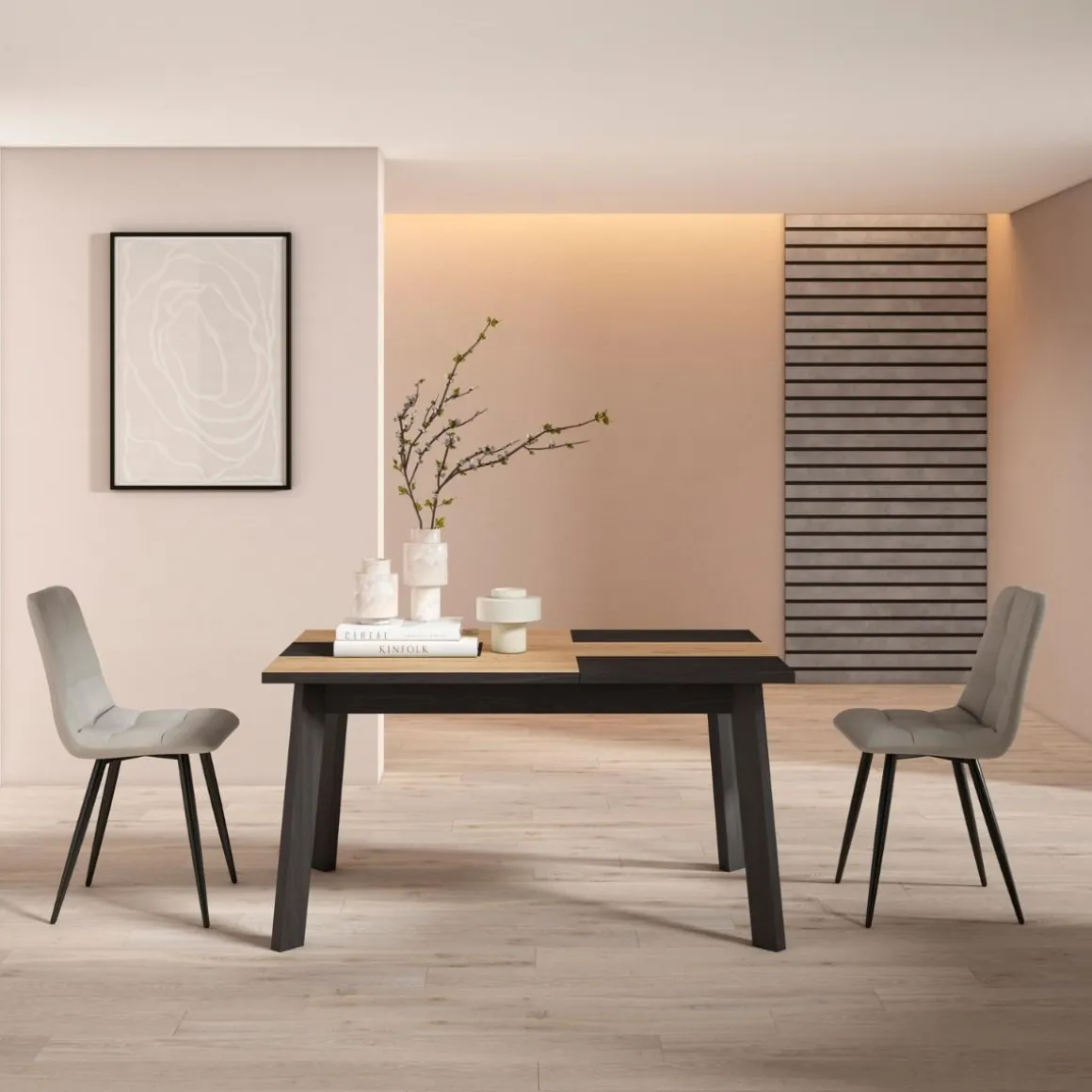 Mesa de comedor Neos diseño fijo 74x140x90 cm