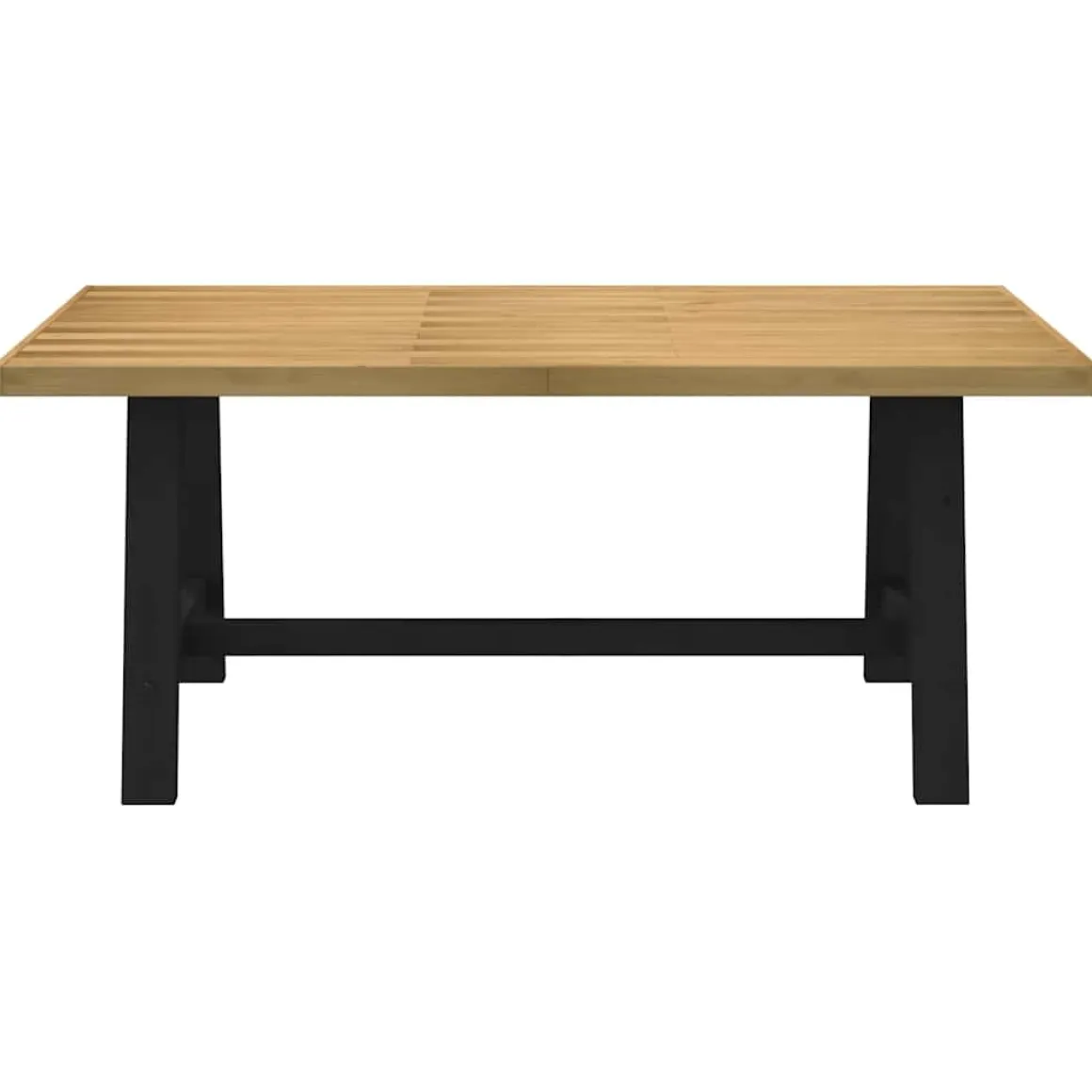 Mesa de comedor Noain diseño A madera de pino natural/negro 75x180x90 cm