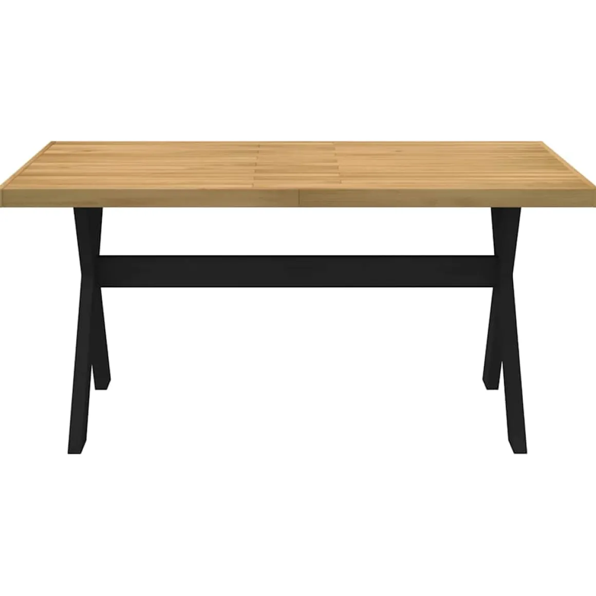 Mesa de comedor Noain diseño X madera de pino natural/negro 75x160x90 cm