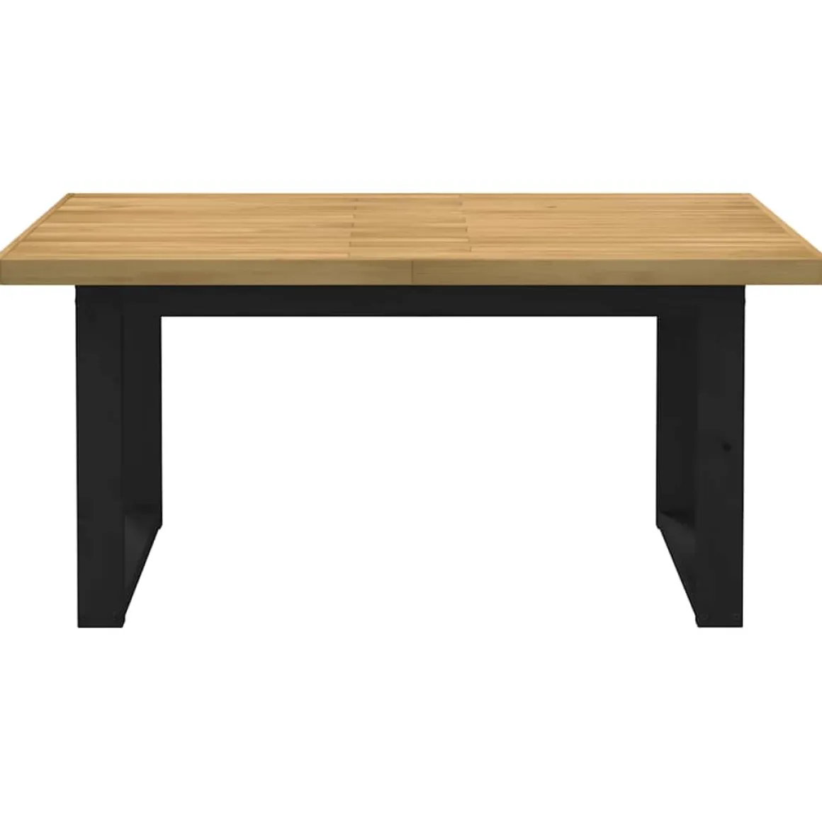 Mesa de comedor Noain diseño U madera de pino natural/negro 75x160x90 cm
