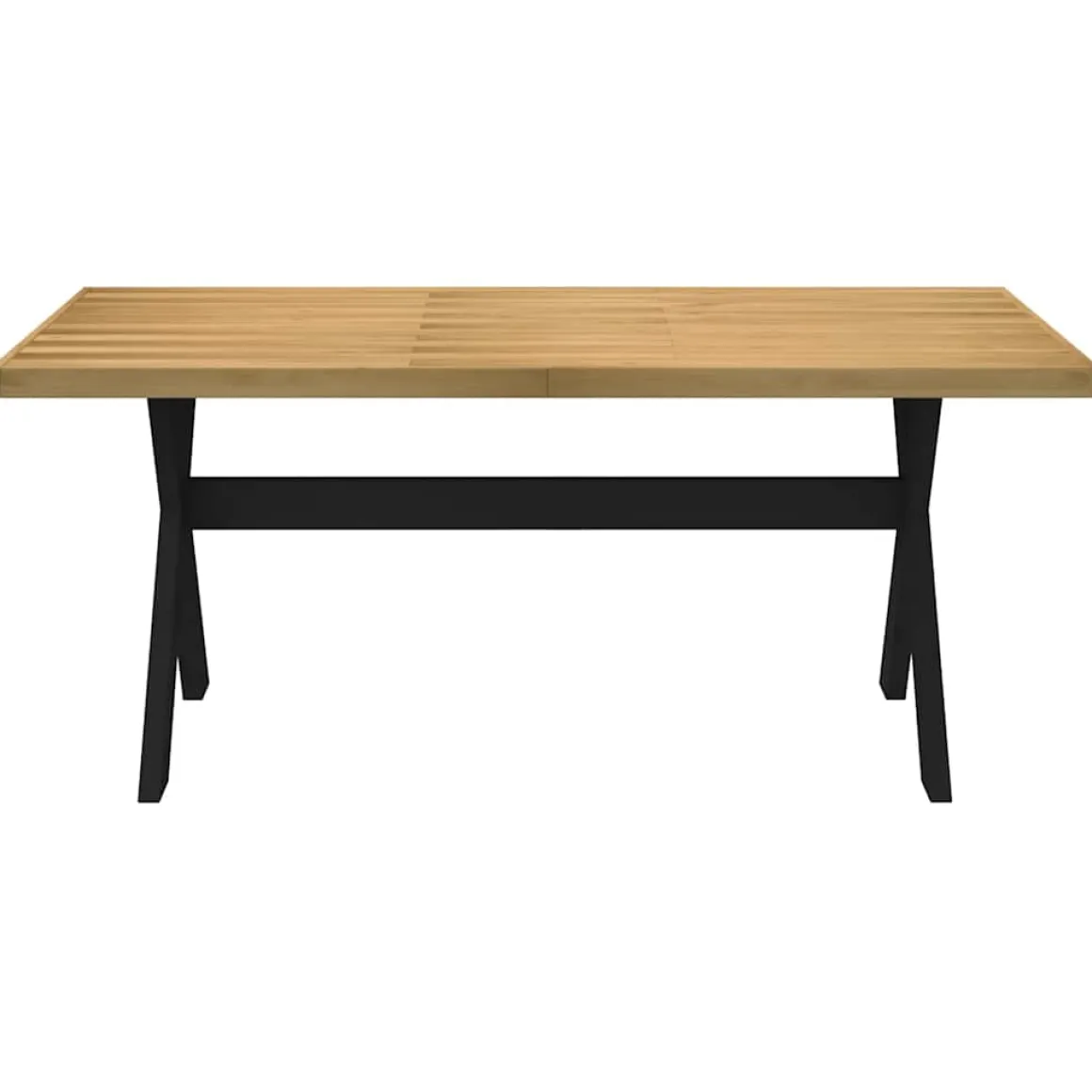 Mesa de comedor Noain diseño X madera de pino natural/negro 75x180x90 cm