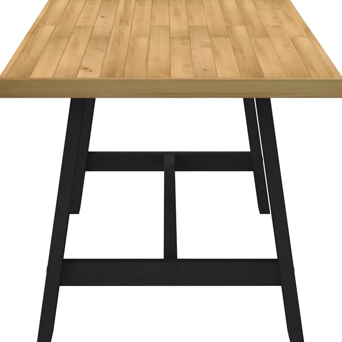 Mesa de comedor Noain diseño A madera de pino natural/negro 75x160x90 cm
