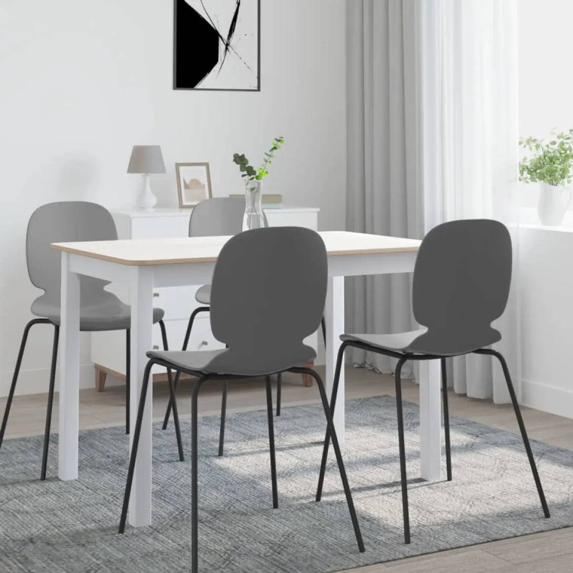 Mesa de comedor Noia rectangular madera de caucho 75x114x71 cm