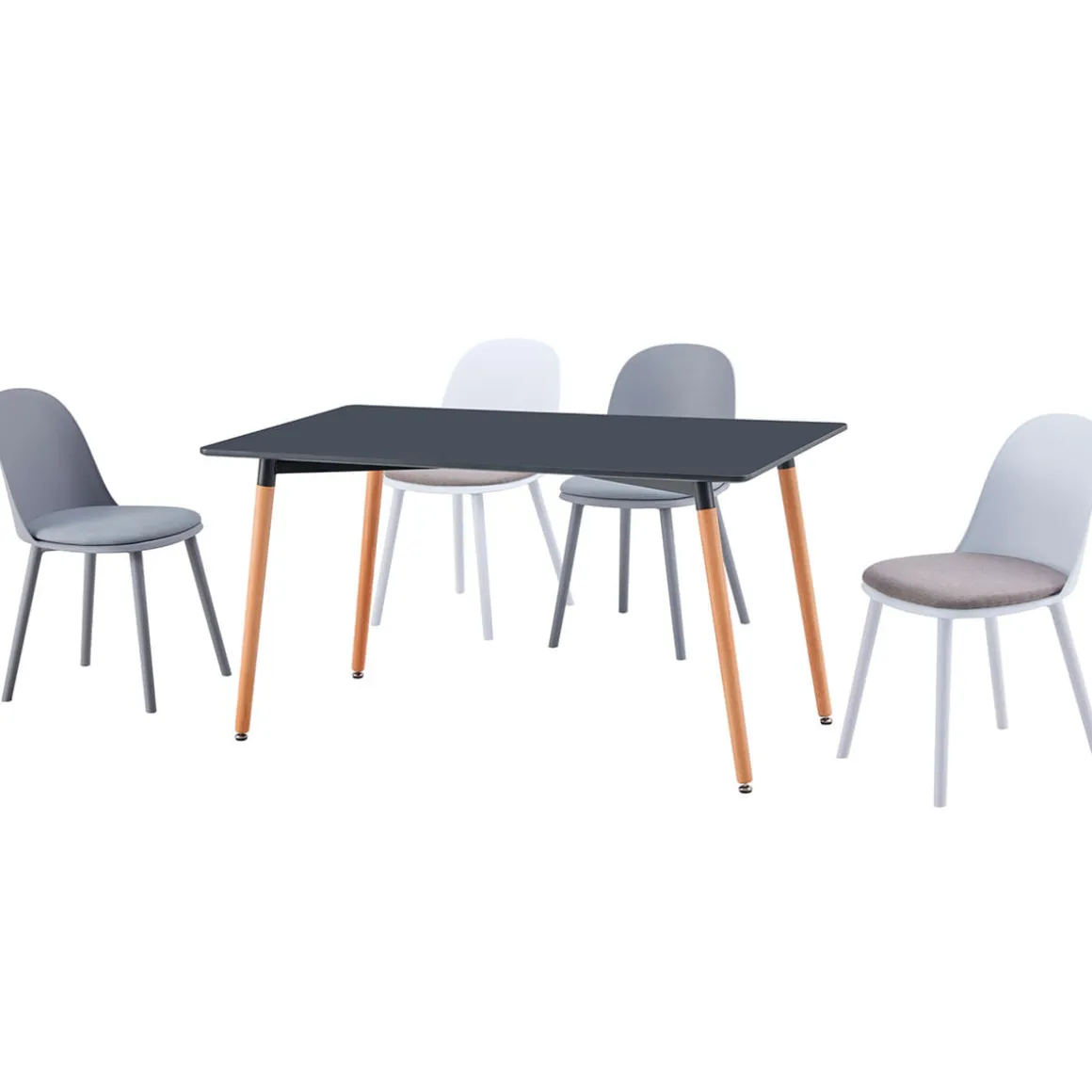 Mesa de comedor Nordika rectangular gris 74,5x120x80 cm