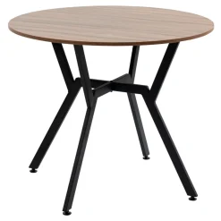 Mesa de comedor Northern diseño nórdico/industrial marrón Ø90x76 cm