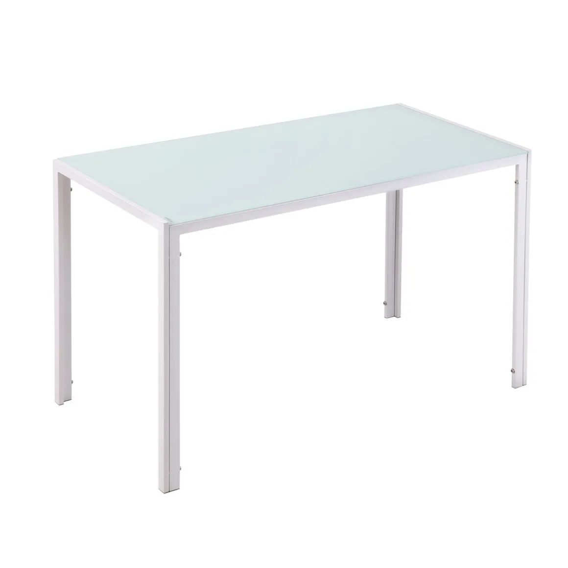 Mesa de comedor Norton Homcom tapa de cristal blanco 75x120x60 cm