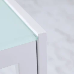 Mesa de comedor Norton Homcom tapa de cristal blanco 75x120x60 cm