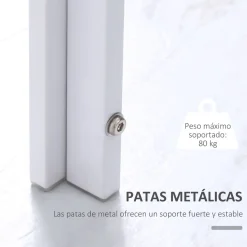 Mesa de comedor Norton Homcom tapa de cristal blanco 75x120x60 cm