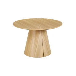Mesa de comedor Oak redonda diseño extensible natural 75x120-160-200x120 cm