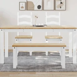 Mesa de comedor Panamá madera maciza de pino 75x160x80 cm