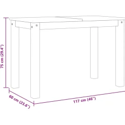 Mesa de comedor Panamá madera de pino 75x117x60 cm