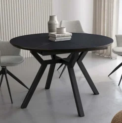 Mesa de comedor Paul redonda extensible 76x130-180x130 cm