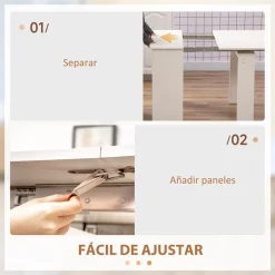 Mesa de comedor Ponia Homcom extensible blanco 75x60-180x85 cm