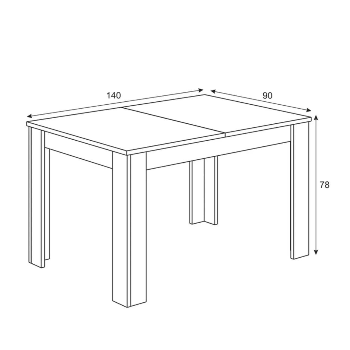 Mesa de comedor Practico extensible 78x140-190x90 cm