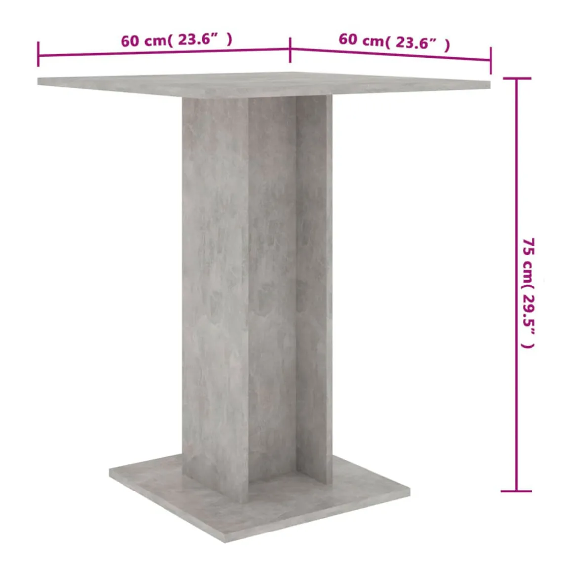 Mesa de comedor Sabah 75x60x60 cm