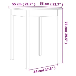 Mesa de comedor Sakura madera de pino marrón 75x55x55 cm