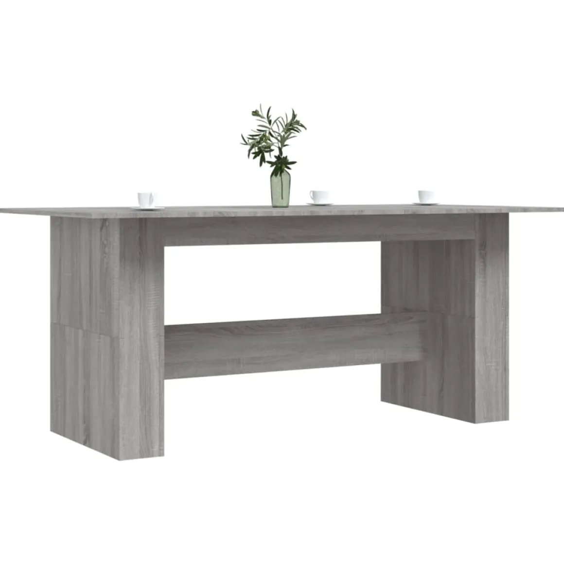 Mesa de comedor Seña rectangular gris 76x180x90 cm