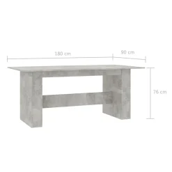 Mesa de comedor Selva forma rectangular 76x180x90 cm