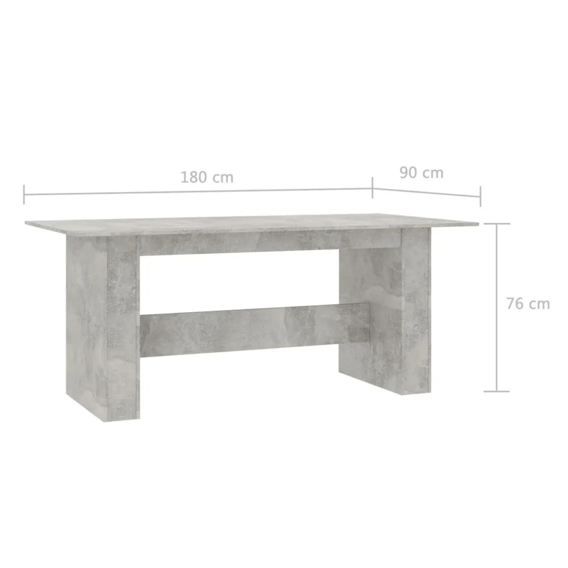 Mesa de comedor Selva forma rectangular 76x180x90 cm