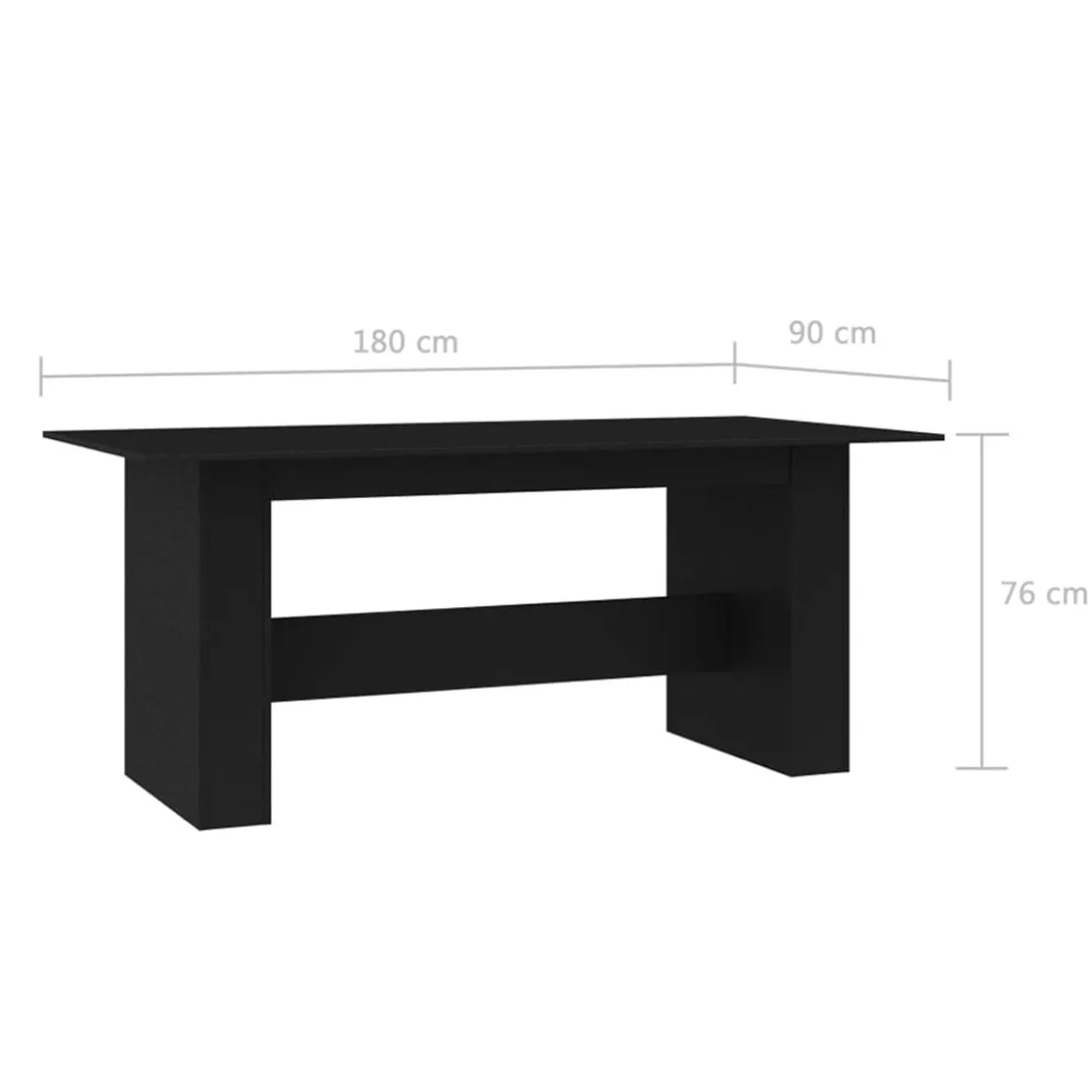 Mesa de comedor Selva forma rectangular 76x180x90 cm