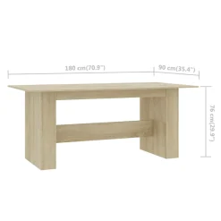 Mesa de comedor Selva forma rectangular 76x180x90 cm