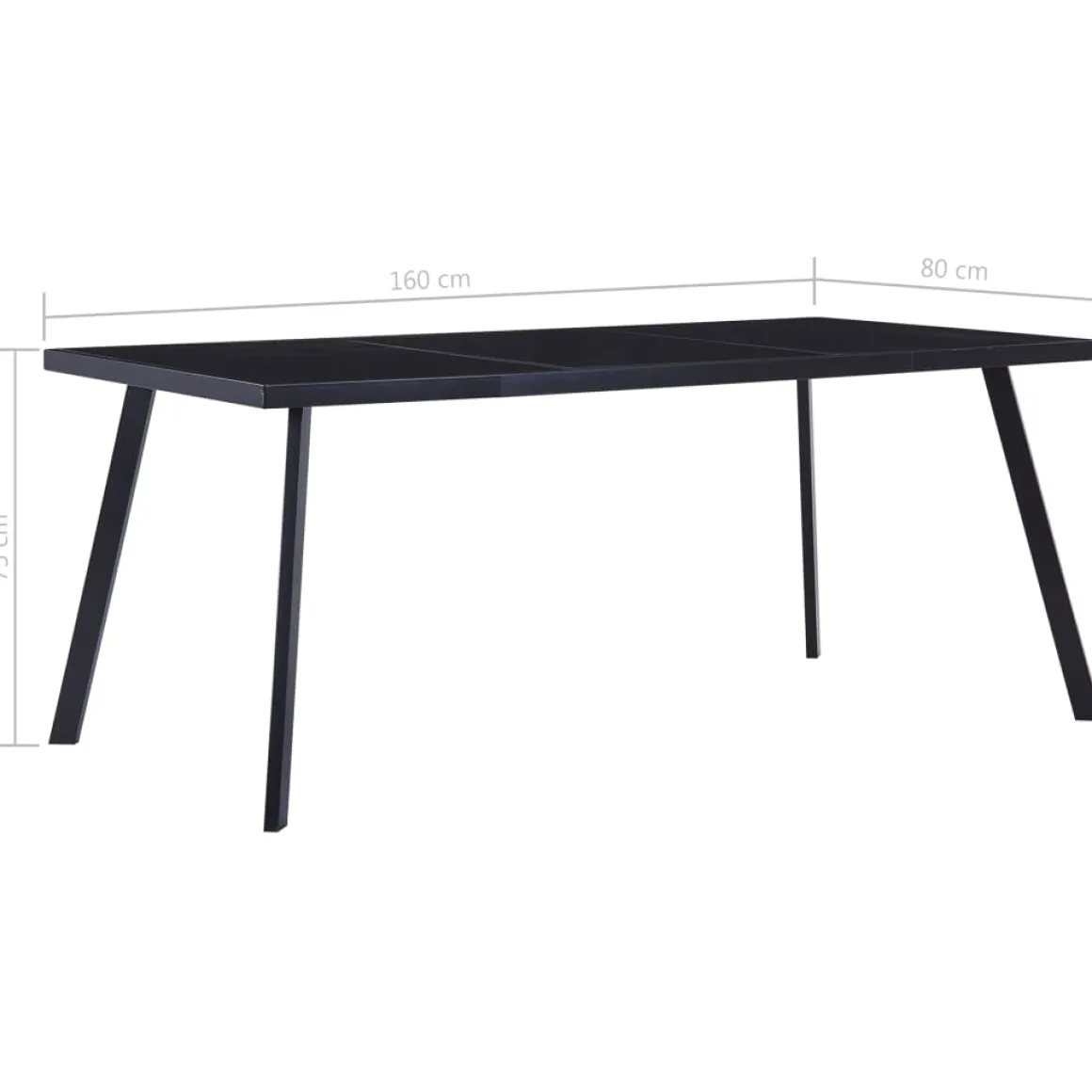 Mesa de comedor Tico vidrio templado negro