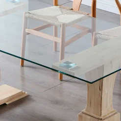Mesa de comedor Versalles forma rectangular roble Nordish 76x160x90 cm
