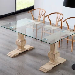 Mesa de comedor Versalles forma rectangular roble Nordish 76x160x90 cm