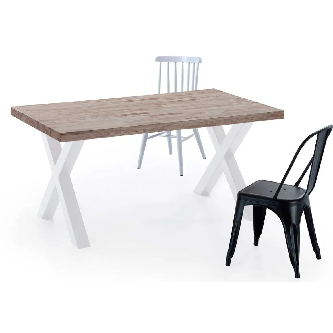 Mesa de comedor X-Loft rectangular diseño nórdico 76x160x90 cm