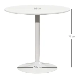 Mesa de comedor Yuzu Homcom redonda blanco Ø80x75 cm