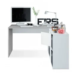 Mesa de escritorio Adapta 6 módulos blanco artik/cemento 74x136x66 cm