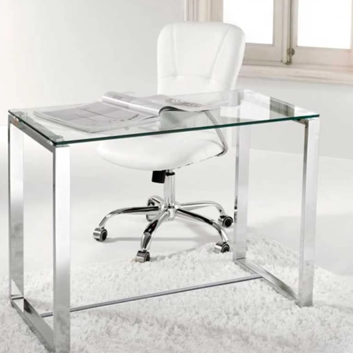 Mesa de escritorio Benetto patas cromadas 75x100x50 cm