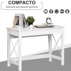 Mesa de escritorio Ártica Homcom blanco 76x105x50 cm