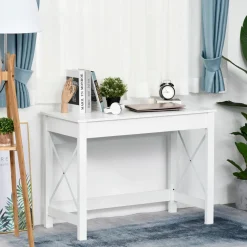 Mesa de escritorio Ártica Homcom blanco 76x105x50 cm
