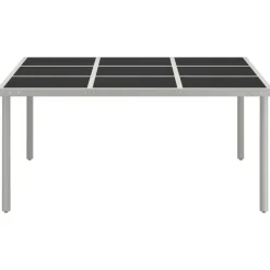 Mesa de exterior Andrea negro/plata 74,5x170x170 cm