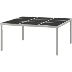Mesa de exterior Andrea negro/plata 74,5x170x170 cm