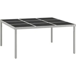 Mesa de exterior Andrea negro/plata 74,5x170x170 cm