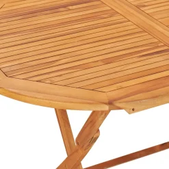 Mesa de exterior Asted plegable madera de teca natural 75x160x80 cm