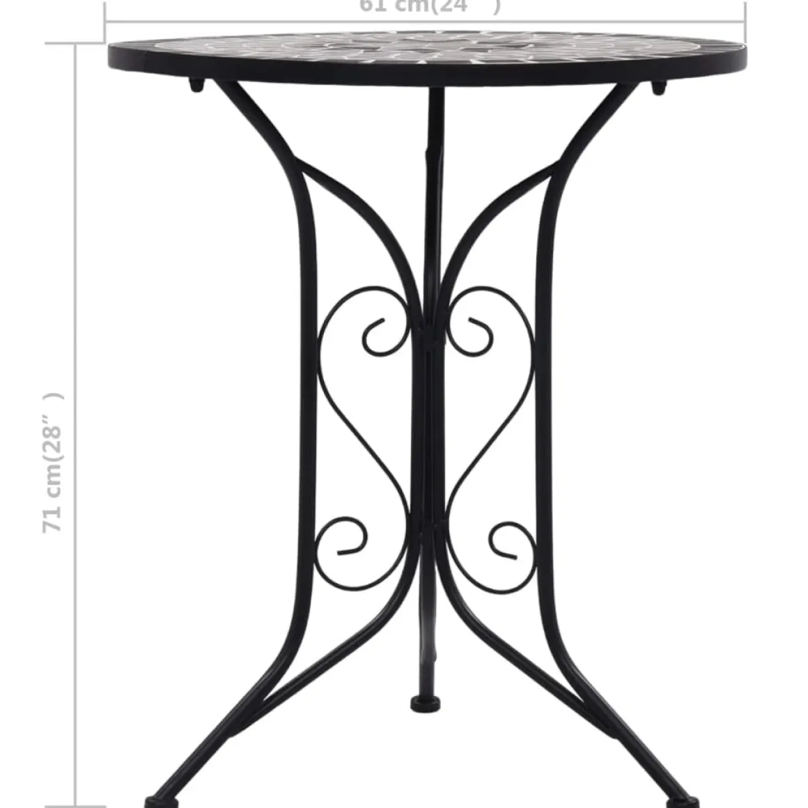 Mesa de exterior Bistró cerámica Ø60x72 cm