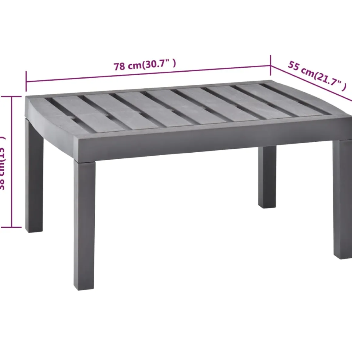 Mesa de exterior Brill 38x78x55 cm
