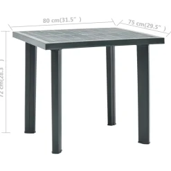 Mesa de exterior con orificio para sombrilla 72x80x75 cm