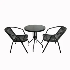 Mesa de exterior diseño redondo negro Ø60x71 cm