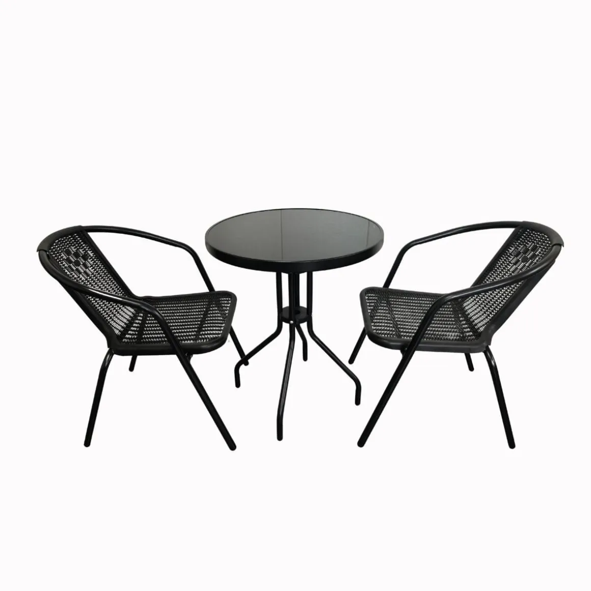 Mesa de exterior diseño redondo negro Ø60x71 cm